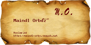 Maindl Orbó névjegykártya